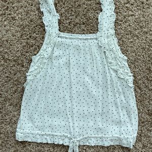 White with black polka dots tank top.